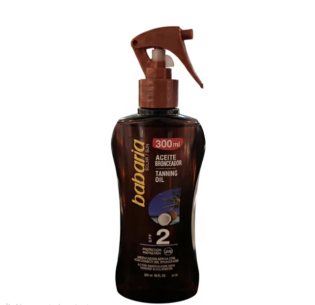 روغن برنزه‌کننده باباریا سولار سان SPF 2 با تسریع‌کننده برنزه شدن